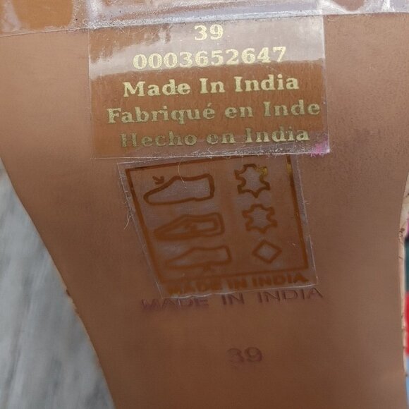 Free People Lisbon Platform Mules Sandal Embroidery Cherry Multi Cork 39/9 NEW - Picture 6 of 8